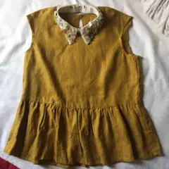 未使用　フレンチリネン　ペプラムトップス