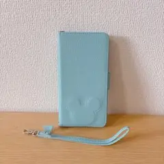 Galaxy A51 5G カバー 手帳型 ストラップ付 ミッキー ブルー