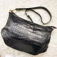 超美品 レザージュエルズ ショルダーバッグ クロコ型押し オールレザー 斜め掛け