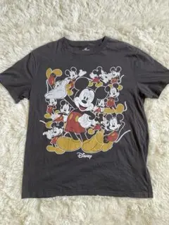 ミッキーマウス グラフィック Tシャツ ダークグレー