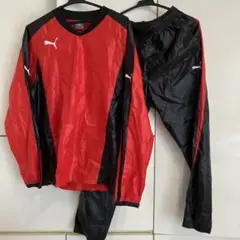 美品　PUMA ピステ上下 Sサイズ レッド/ブラック　おまけ付き