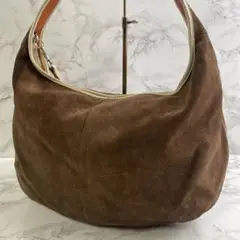 COACH コーチ 本革 カウハイドスエードレザー 丸型ハンドバッグ