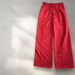 美品　GU ワイドパンツ ドローストリング付き　レディース　赤　ゴムウェスト　S