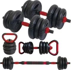 可変式ダンベル 20kg 筋トレ ケトルベル バーベル 10kg×2個 3way