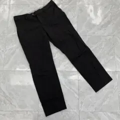 ユニクロ コットン混 テーパードパンツ ブラック ストレッチ シンプル