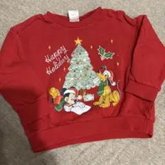 ディズニー　クリスマス　トレーナー 赤