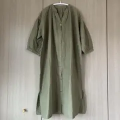新品タグ付 tsukuru & Lin 総刺繍 コットン 七分袖 ワンピース