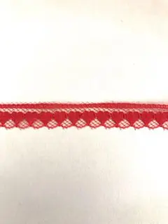 ラッセルレース ◇ 10m ◇ 幅12mm ハート柄　レッド