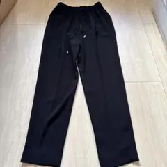ロートレアモン 黒ウエストゴムドローストリングパンツ