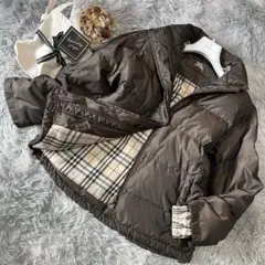 【美品】バーバリーロンドン ダウンコート 裏地全面ノバチェック M ブラウン