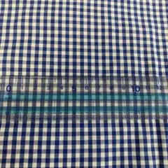 生地　ハギレ　白　青　チェック