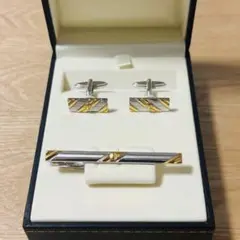 DUNHILL ダンヒル　ネクタイピン　カフス　dロゴ ゴールド×シルバー