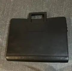 ブラックレザーハンドル付きビジネスバッグ
