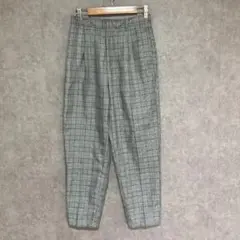 サマンサモスモス（M）テーパードパンツ＊タータンチェック＊ウエストゴム＊薄手