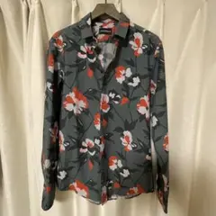 極美品　EMPORIO ARMANI デザインシャツ　ドレスシャツ　花柄　40