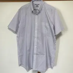 【美品】UNIQLO スリムフィット 半袖 ワイシャツ ストライプ