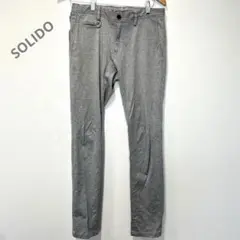 SOLIDO スリムフィット グレー チノパン　コットンジャージースラックス