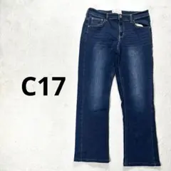 【シーセブンティーン】32レディースストレートデニム ストレッチデニム