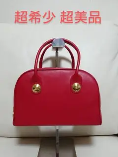 超希少 超美品【MCM エムシーエム】ハンドバッグ ミニボストン レザー 赤