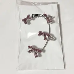 FUIUCHI pink ribbon earcuff