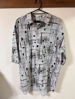 CONFIRM 幾何学模様 半袖シャツ Lサイズ