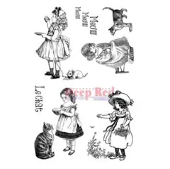 ラバースタンプVictorian girls 女の子　ヴィンテージコラージュ
