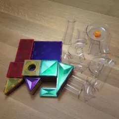 知育玩具 透明ブロックセット マグビルド 57ピース