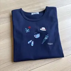 ファミリア familiar アップリケ刺繍　Tシャツ 150 ネイビー