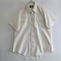 791　Flying　半袖シャツ　XL　乳白 スナップ　US古着　やや厚手