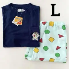新品　メンズ　クレヨンしんちゃん　ルームウェア　パジャマ　半袖　ステテコ　L