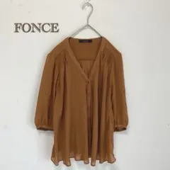 FONCE】シフォン　ブラウス　ドレープ　ピンタック　クロップド　シアー　とろみ