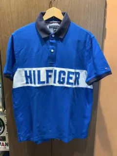 TOMMY HILFIGER 青 ポロシャツ Mサイズ