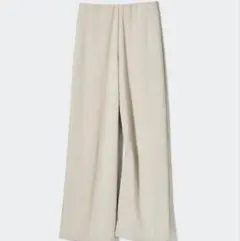 ユニクロ クレープジャージーストレートパンツ ベージュ M 新品