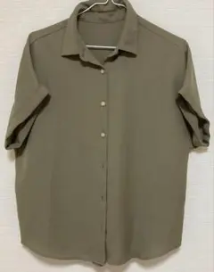 GU 半袖　開襟　シャツ　モスグリーン　Mサイズ