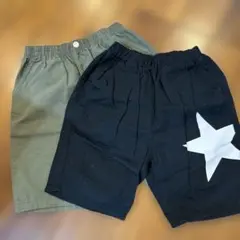 ハーフパンツ 130cm 黒 カーキ