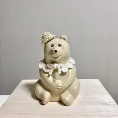 しろくま貯金箱　つけ襟と麦わら帽子のセット