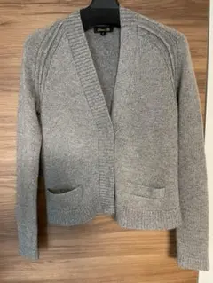 お正月価格!ドゥロワー カシミヤ85%カーディガン グレージュ系シルバーラメ