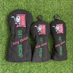 新品 3点セット ドラえもん デニム ゴルフクラブ ヘッドカバー 1+3W+UT