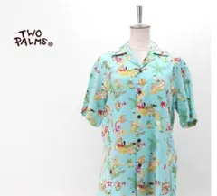 【Two Palms】アロハシャツ ミントグリーン 半袖
