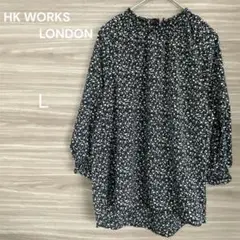 HK WORKS LONDON 【Ｌ】小花柄　 7分袖　チュニック ゆったり