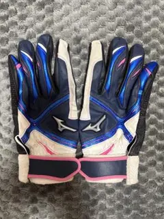 Mizuno バッティング用手袋 ネイビー/ピンク