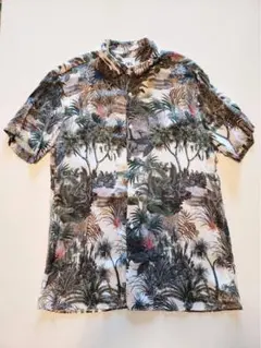 ZARA Men's ジャングル柄 半袖シャツ Mサイズ
