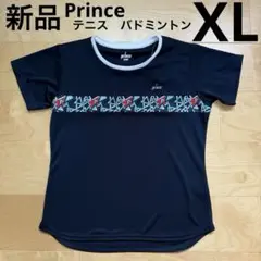 プリンス　テニス　バドミントン　半袖Tシャツ　紺色　ネイビー　XLサイズ　新品