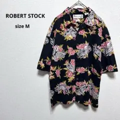 ROBERT STOCK アロハシャツ M かりゆし ハワイアン バイク 黒