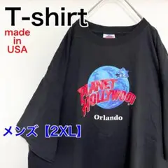 YAZ58【アメリカ製】PLANET HOLLYWOOD　Tシャツ【2XL】黒色