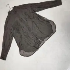 良品★AMERICAN HOLIC 長袖ブラウス 薄手 ナイロン ブラウン M