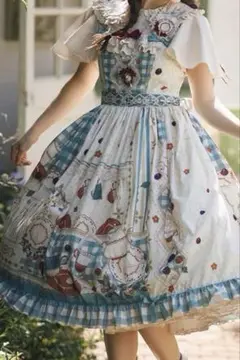 Miss Point ロリータ jsk チェック お茶会柄 ブルー
