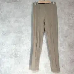 スラックス　ストレッチパンツ　ベージュ　タック　XXIサイズ　Sサイズ　春夏秋