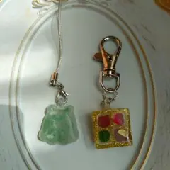 【匿名配送】④ハンドメイド レジン キーホルダー ストラップ ありがとうセット