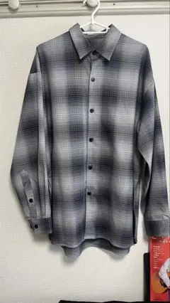 GU スリットロングシャツ グレー　S